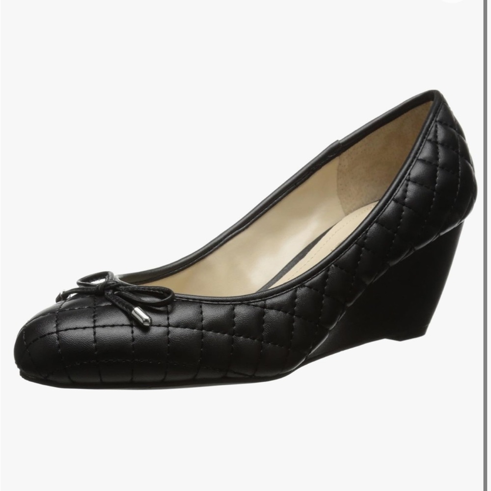 BCBGeneration Women’s Patent Leather Wedges with Bow
